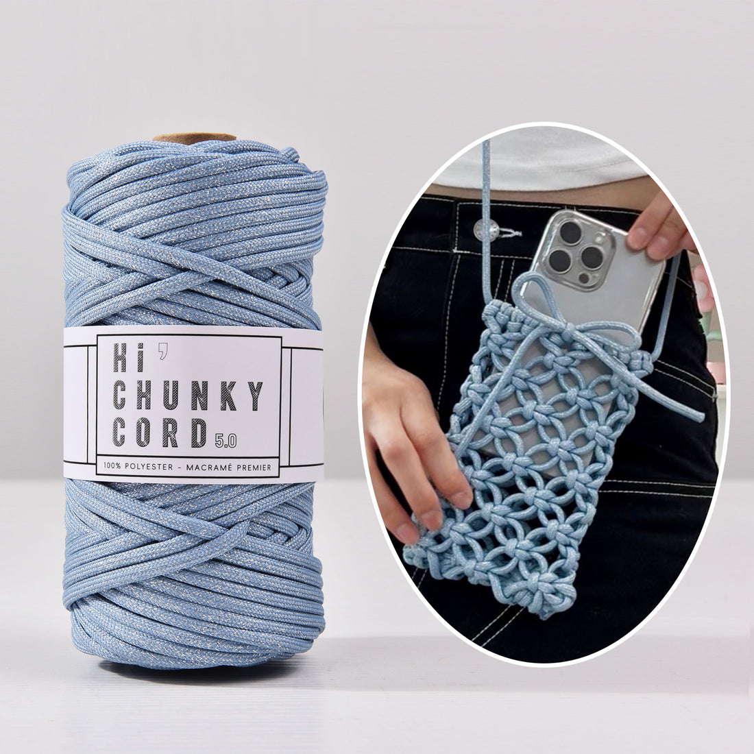 Silver Glossy 5mm x 50meters Soft Polyester Braid Rope Chunky String Macrame Rope Hand Knotting, Keyring making, Outdooring home decor hand knitting rope