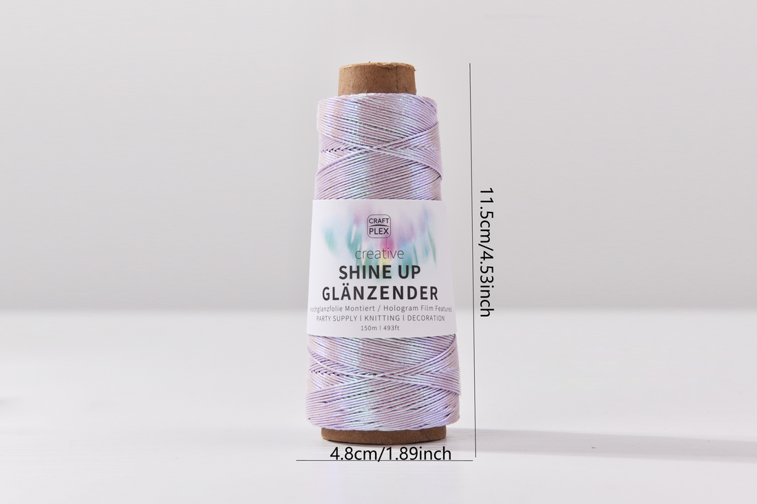 Twinkled 1mm Hologram Knitting yarn 150meters flim featured cord Metallic Crochet cord for Bag Crochet