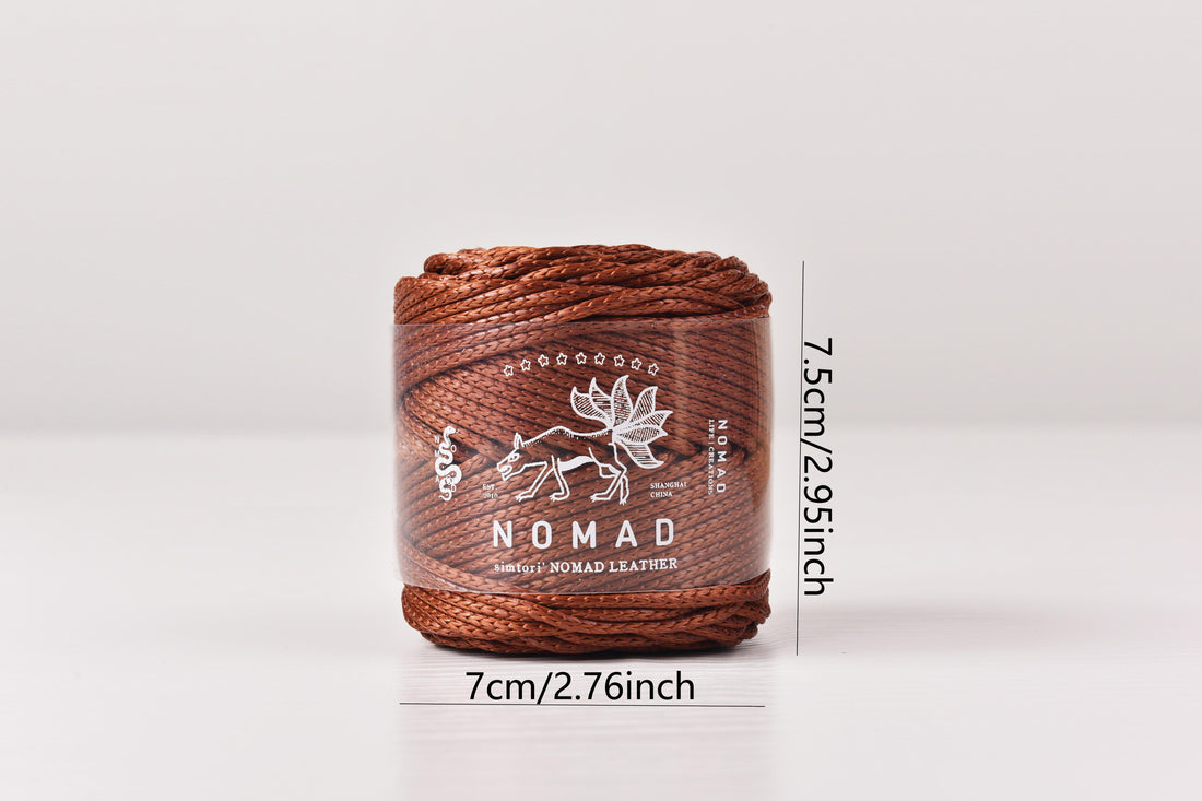 2mm NOMAD Leather Looking Yarn Artificial Leather cord 50meters Lightweight hand Knitting ball, 130gram Bag crochet yarn