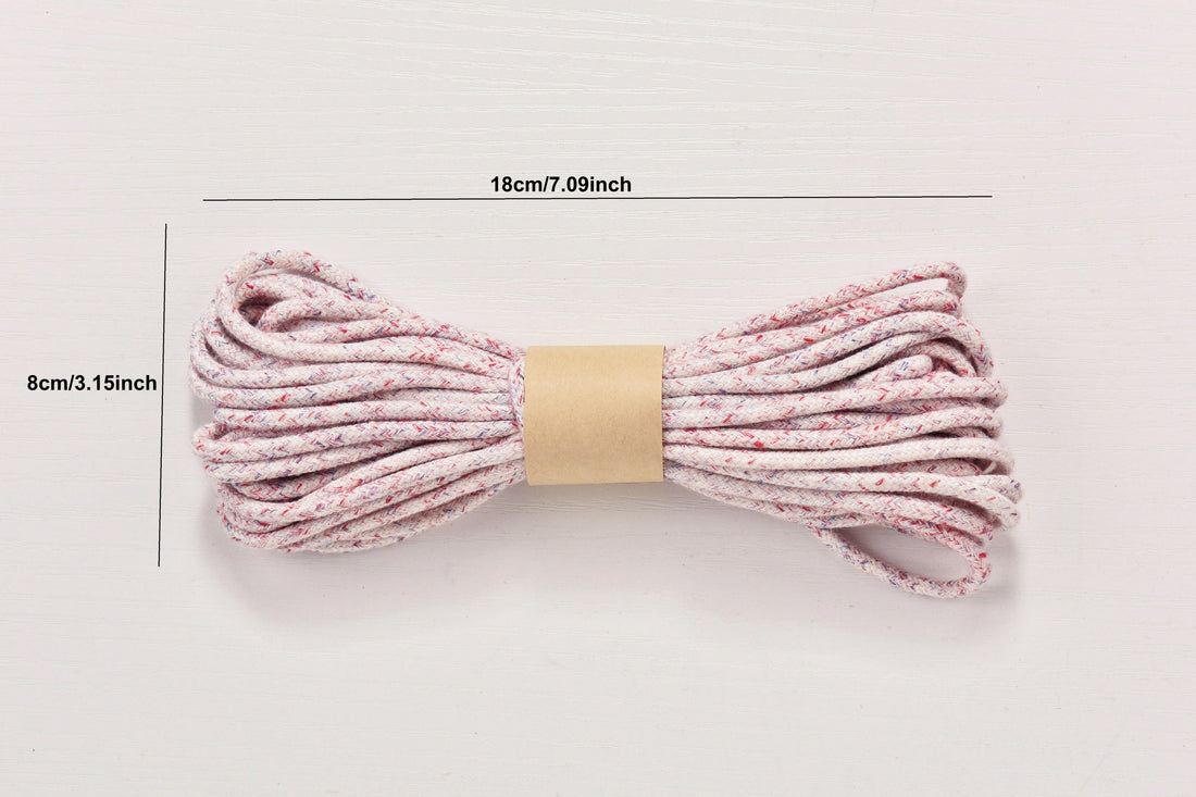 3mm x 10m Ombre Color Braided Pure Cotton Braided Cord Rainbow Dust Rope Colorful variegated macrame cord for Jewelry making and Decorations